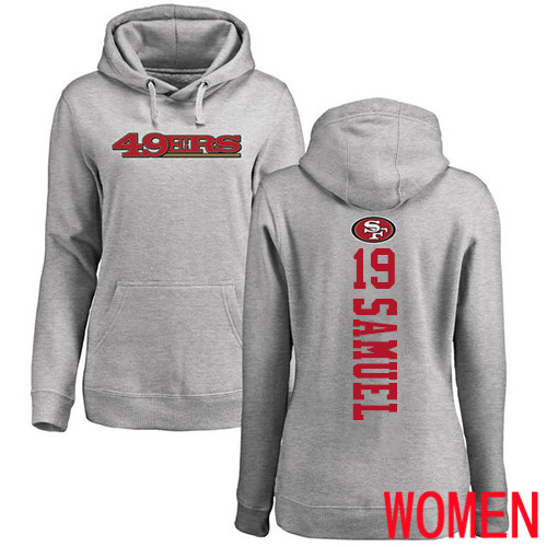 San Francisco 49ers Ash Women Deebo Samuel Backer #19 Pullover NFL Hoodie Sweatshirts